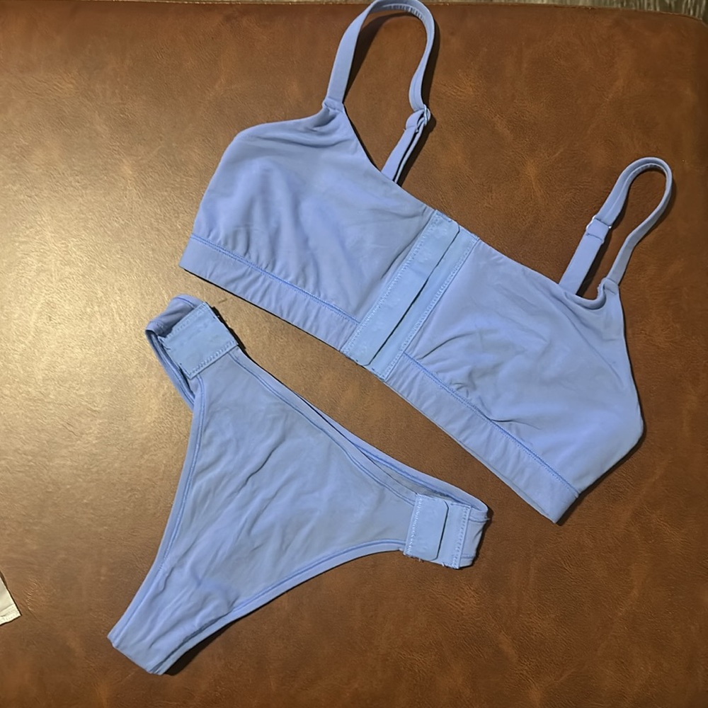 SKIMS Adaptive Blue Bralette (S) + Thong (XXS) Set NWOT
